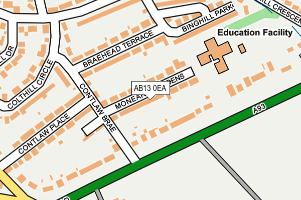 AB13 0EA map - OS OpenMap – Local (Ordnance Survey)