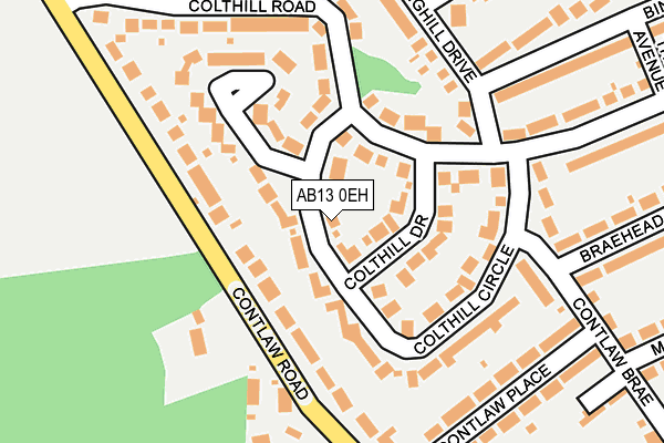 AB13 0EH map - OS OpenMap – Local (Ordnance Survey)