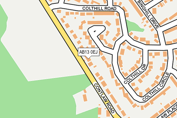 AB13 0EJ map - OS OpenMap – Local (Ordnance Survey)
