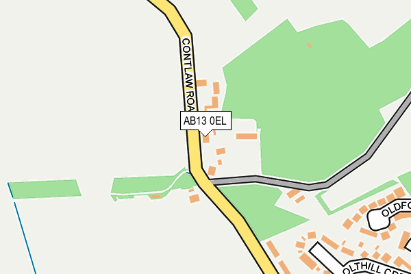 AB13 0EL map - OS OpenMap – Local (Ordnance Survey)