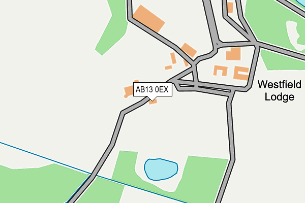 AB13 0EX map - OS OpenMap – Local (Ordnance Survey)