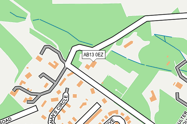 AB13 0EZ map - OS OpenMap – Local (Ordnance Survey)