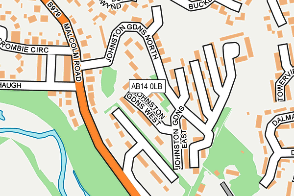 AB14 0LB map - OS OpenMap – Local (Ordnance Survey)