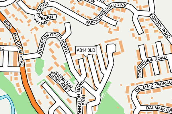 AB14 0LD map - OS OpenMap – Local (Ordnance Survey)