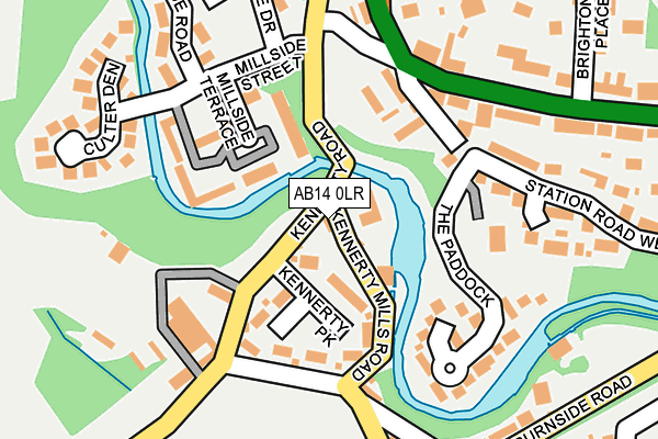 AB14 0LR map - OS OpenMap – Local (Ordnance Survey)