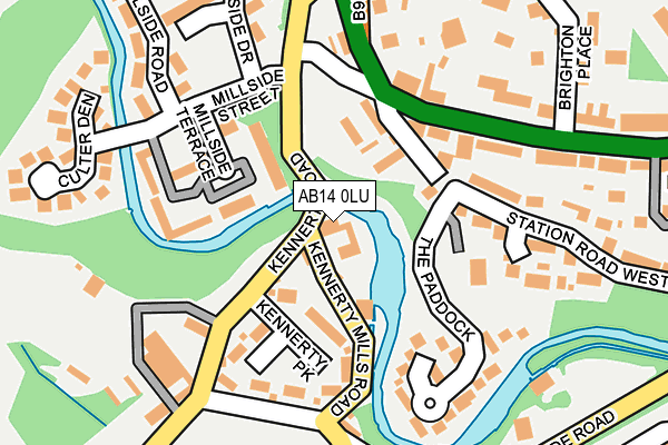 AB14 0LU map - OS OpenMap – Local (Ordnance Survey)