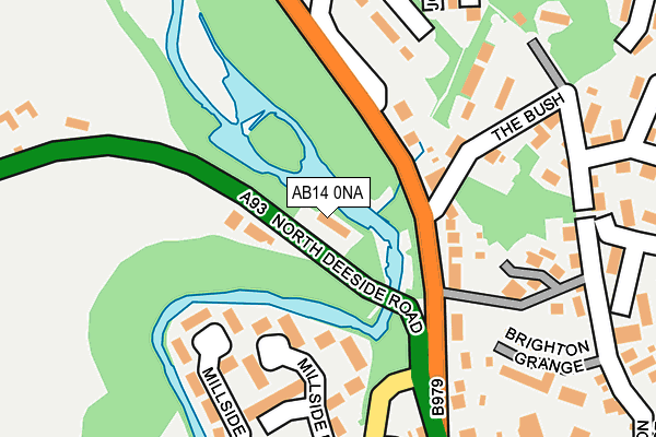AB14 0NA map - OS OpenMap – Local (Ordnance Survey)