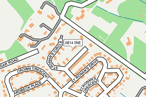 AB14 0NE map - OS OpenMap – Local (Ordnance Survey)