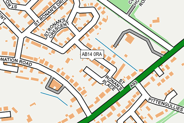 AB14 0RA map - OS OpenMap – Local (Ordnance Survey)