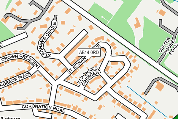 AB14 0RD map - OS OpenMap – Local (Ordnance Survey)
