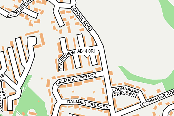 AB14 0RH map - OS OpenMap – Local (Ordnance Survey)