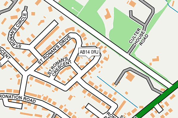 AB14 0RJ map - OS OpenMap – Local (Ordnance Survey)