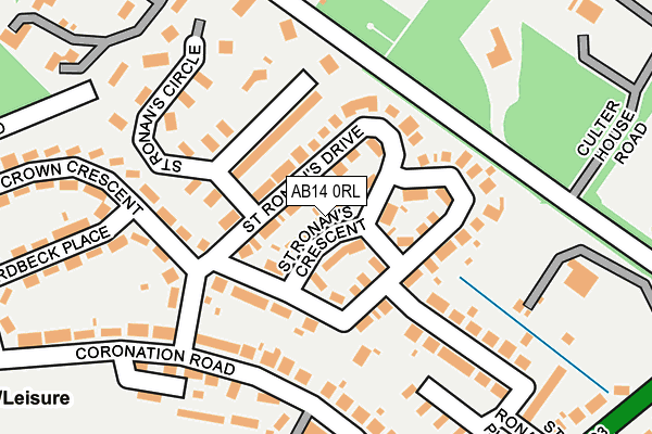 AB14 0RL map - OS OpenMap – Local (Ordnance Survey)