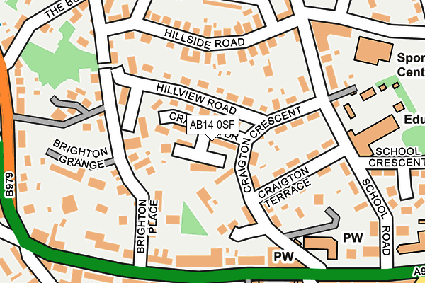 AB14 0SF map - OS OpenMap – Local (Ordnance Survey)