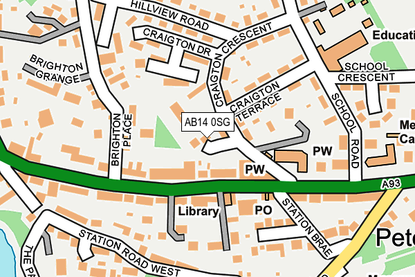 AB14 0SG map - OS OpenMap – Local (Ordnance Survey)