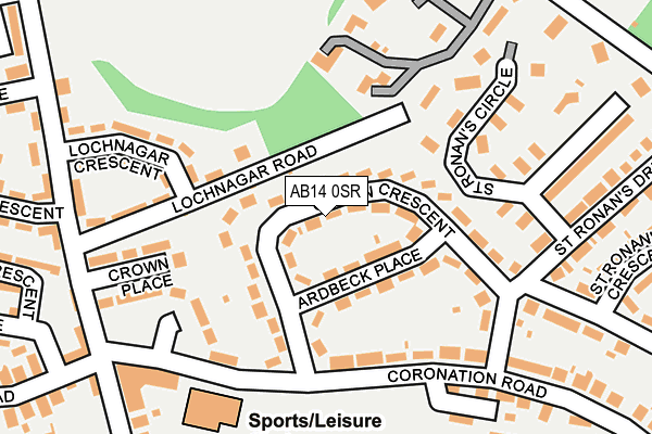 AB14 0SR map - OS OpenMap – Local (Ordnance Survey)
