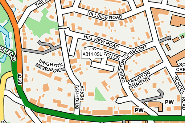 AB14 0SU map - OS OpenMap – Local (Ordnance Survey)