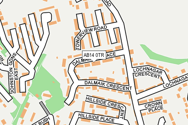 AB14 0TR map - OS OpenMap – Local (Ordnance Survey)