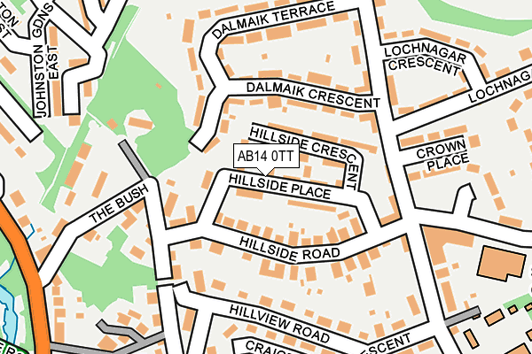 AB14 0TT map - OS OpenMap – Local (Ordnance Survey)