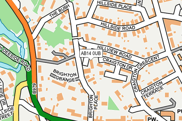 AB14 0UB map - OS OpenMap – Local (Ordnance Survey)