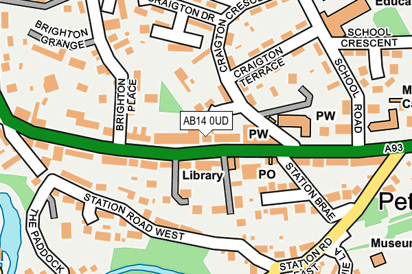 AB14 0UD map - OS OpenMap – Local (Ordnance Survey)