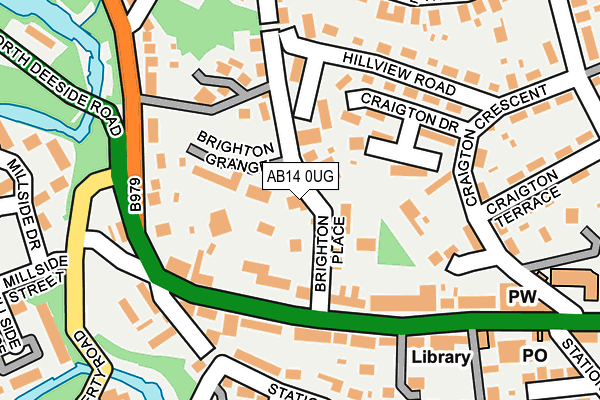 AB14 0UG map - OS OpenMap – Local (Ordnance Survey)