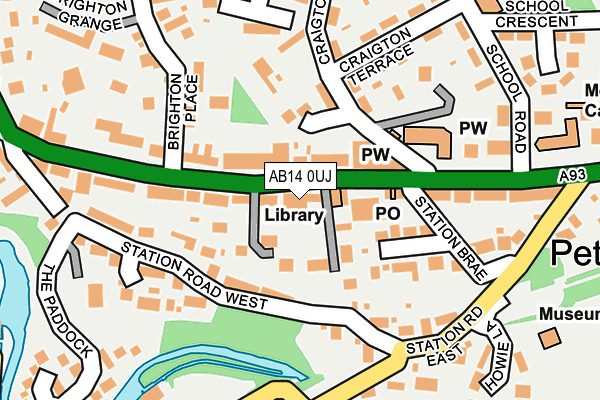 AB14 0UJ map - OS OpenMap – Local (Ordnance Survey)