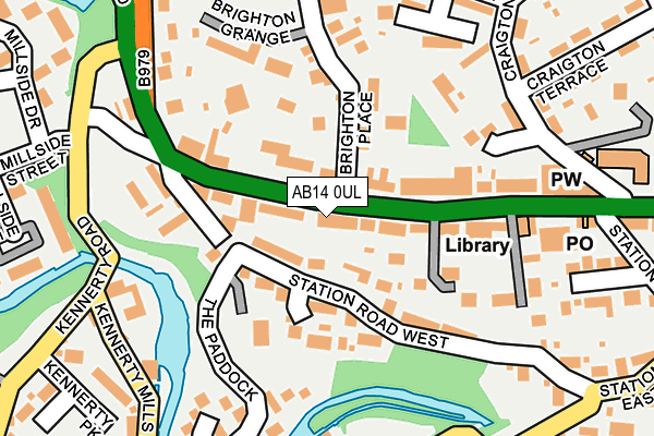 AB14 0UL map - OS OpenMap – Local (Ordnance Survey)