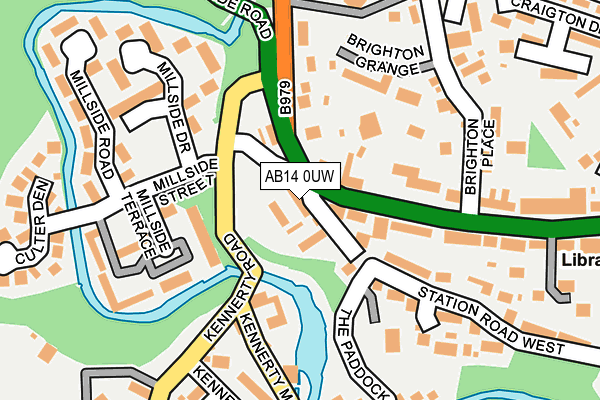 AB14 0UW map - OS OpenMap – Local (Ordnance Survey)