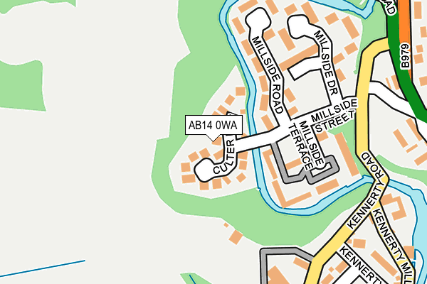 AB14 0WA map - OS OpenMap – Local (Ordnance Survey)