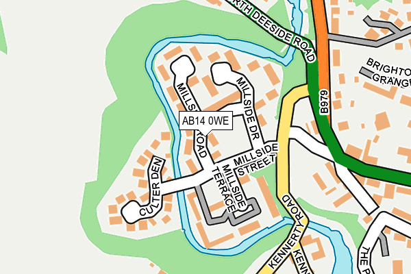 AB14 0WE map - OS OpenMap – Local (Ordnance Survey)