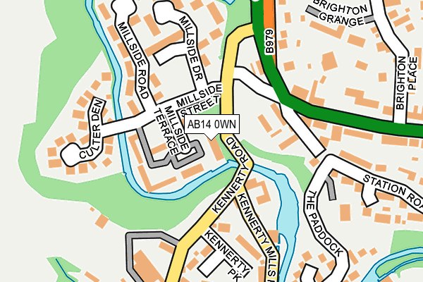 AB14 0WN map - OS OpenMap – Local (Ordnance Survey)