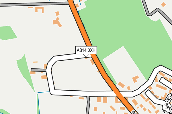 AB14 0XH map - OS OpenMap – Local (Ordnance Survey)