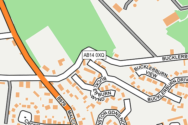 AB14 0XQ map - OS OpenMap – Local (Ordnance Survey)