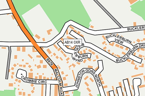 AB14 0XR map - OS OpenMap – Local (Ordnance Survey)