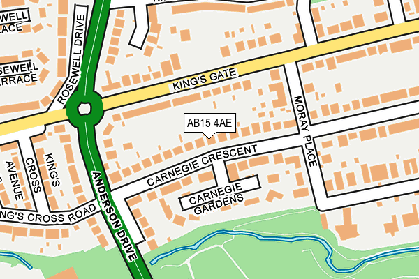 AB15 4AE map - OS OpenMap – Local (Ordnance Survey)