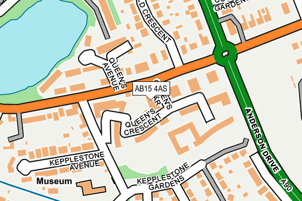 AB15 4AS map - OS OpenMap – Local (Ordnance Survey)