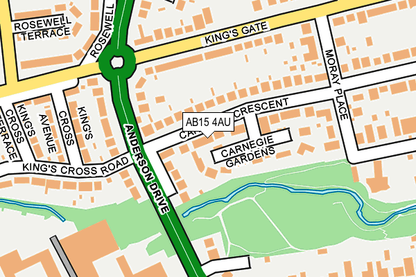 AB15 4AU map - OS OpenMap – Local (Ordnance Survey)