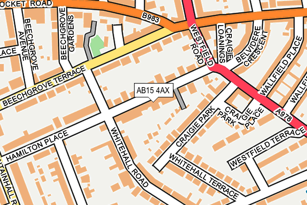 AB15 4AX map - OS OpenMap – Local (Ordnance Survey)