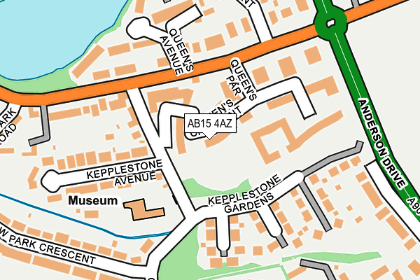 AB15 4AZ map - OS OpenMap – Local (Ordnance Survey)