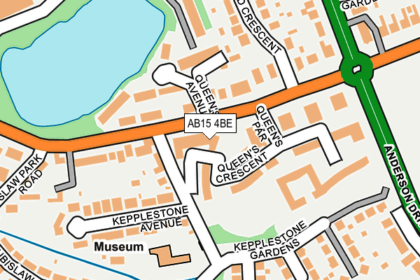 AB15 4BE map - OS OpenMap – Local (Ordnance Survey)