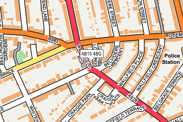 AB15 4BG map - OS OpenMap – Local (Ordnance Survey)