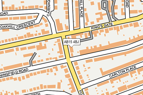 AB15 4BJ map - OS OpenMap – Local (Ordnance Survey)