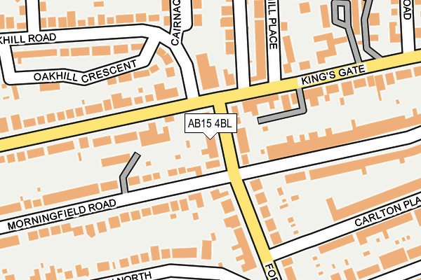 AB15 4BL map - OS OpenMap – Local (Ordnance Survey)