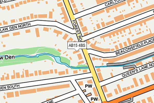 AB15 4BS map - OS OpenMap – Local (Ordnance Survey)
