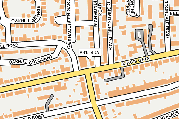 AB15 4DA map - OS OpenMap – Local (Ordnance Survey)