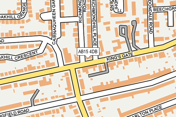 AB15 4DB map - OS OpenMap – Local (Ordnance Survey)