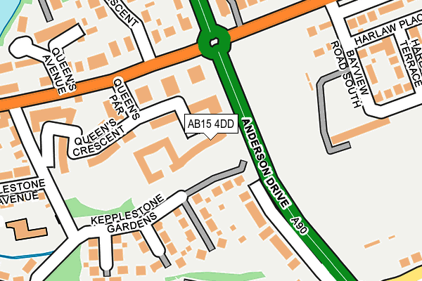 AB15 4DD map - OS OpenMap – Local (Ordnance Survey)
