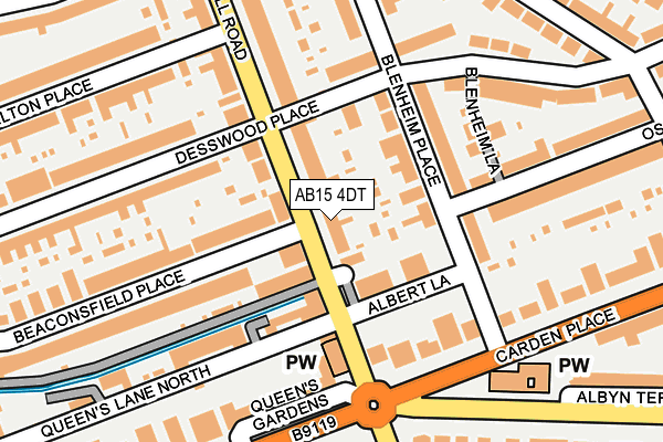 AB15 4DT map - OS OpenMap – Local (Ordnance Survey)