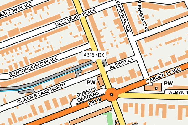 AB15 4DX map - OS OpenMap – Local (Ordnance Survey)